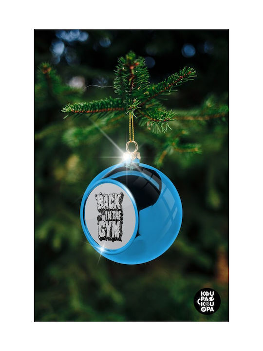 Christmas Plastic Ball Ornament Blue 8cm