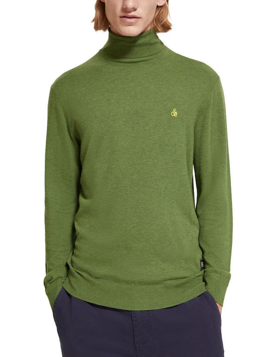 Scotch & Soda Men's Long Sleeve Sweater Turtleneck Green