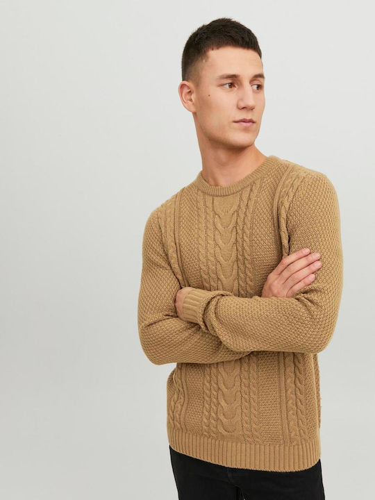 Jack & Jones Men's Long Sleeve Sweater Beige