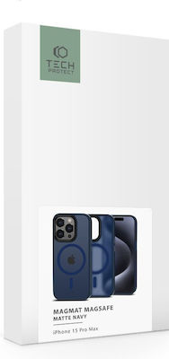 Tech-Protect Magmat Umschlag Rückseite Kunststoff / Metallisch / Silikon Marineblau (iPhone 15 Pro Max)