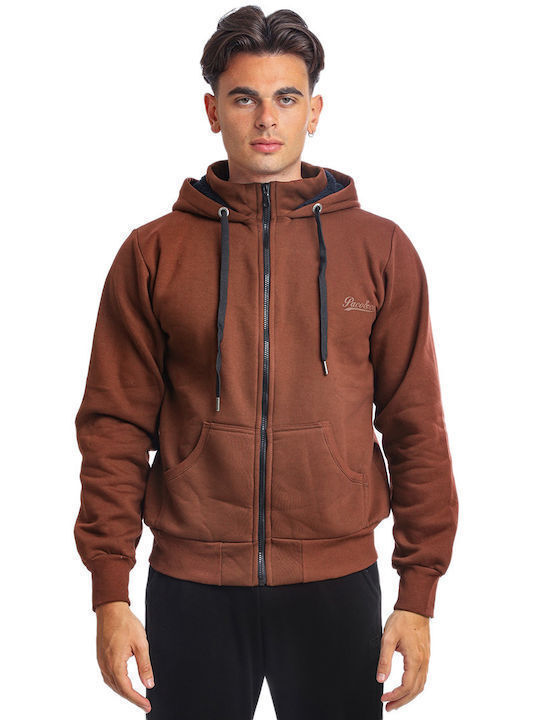 Paco & Co Men's Sweatshirt Jacket with Hood and Pockets CAFE