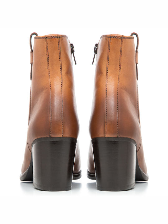 Adam's Shoes Leather Women's Ankle Boots Tabac Brown