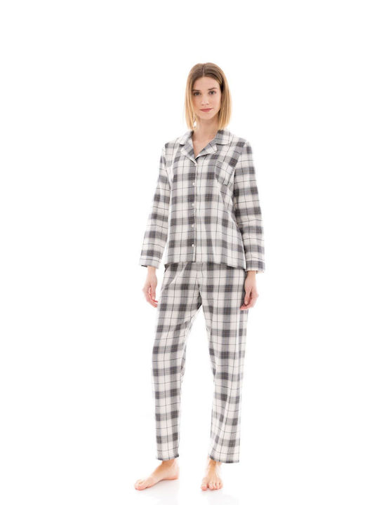 Pink Label Winter Damen Pyjama-Set Beige