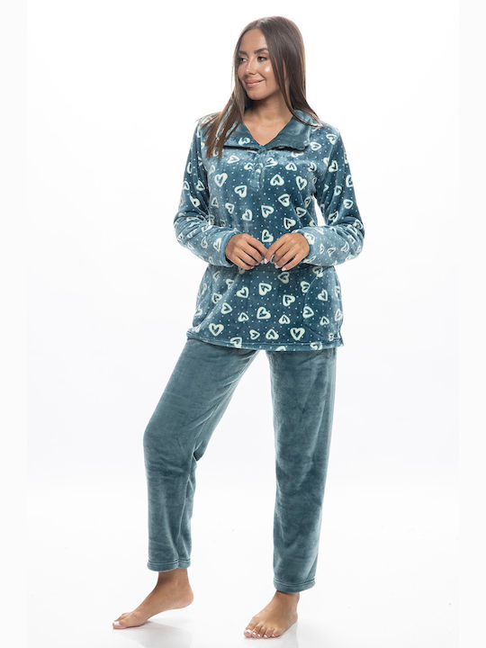 Koyote Winter Damen Pyjama-Hose Petrol