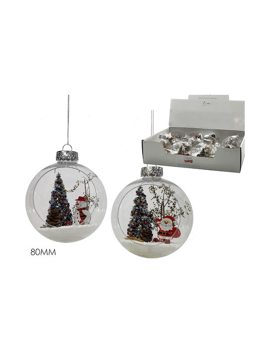 ArteLibre Christmas Glass Ball Ornament Transparent 8cm