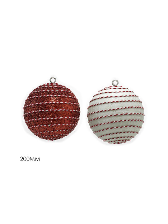 Hanging Ball Ornament Ornament Plastic with Glitter 20cm (Μiscellaneous Colors)