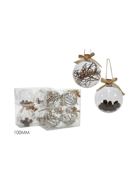 ArteLibre Weihnachtshänger Kugel Ornament Glas Durchsichtig 10cm Set 4Stück