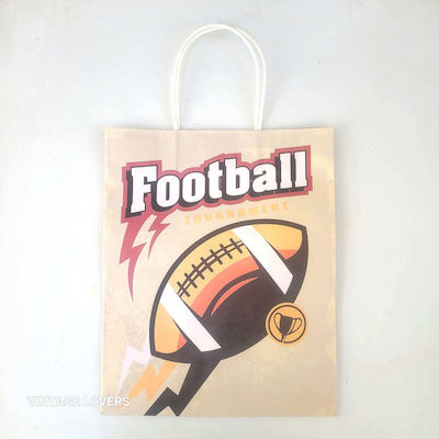 Vintage Lovers Papier Tasche für Geschenke mit Motiv "Fußball" 26x12x32cm.