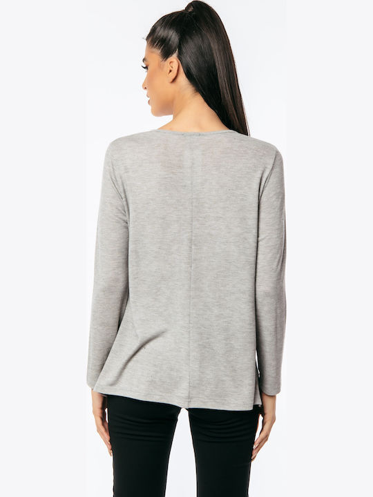 Women's Blouse Long Sleeve Gray