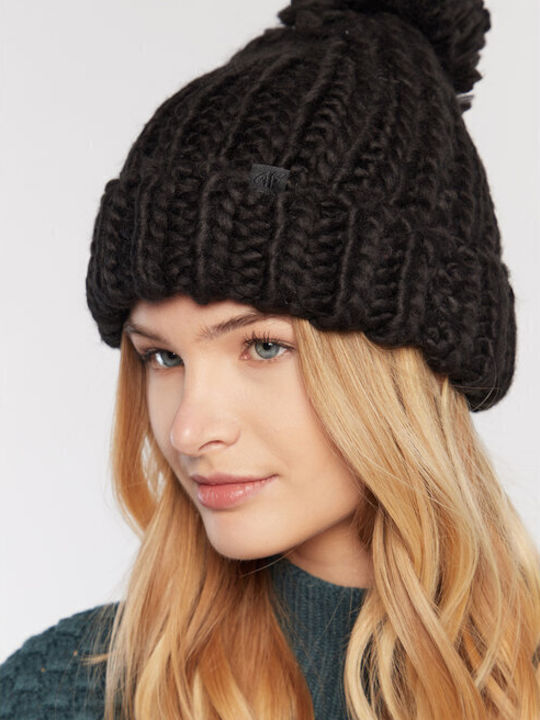 4F Pom Pom Beanie Γυναικείος Σκούφος Πλεκτός σε Μαύρο χρώμα