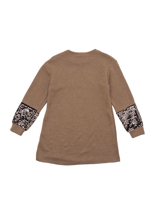 Kinderkleid Langärmelig Gestrickt Braune