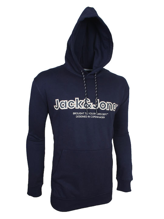 Jack & Jones Men's Sweatshirt with Hood Navy Blue