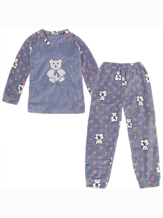 Ustyle Kids Pyjamas Winter Fleece Blue