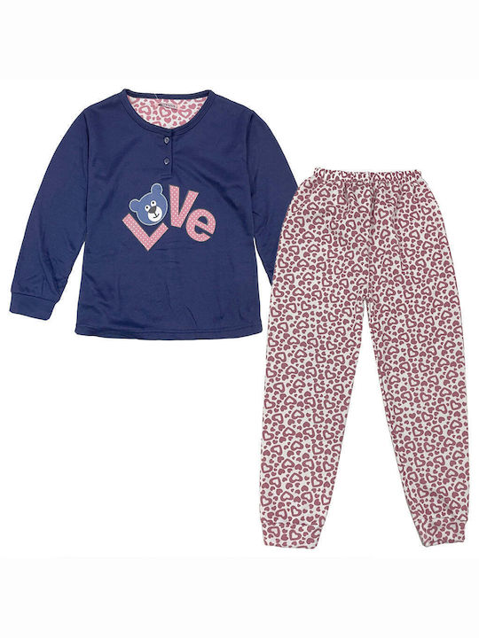 Ustyle Pijama pentru copii De iarnă Fleece Blue