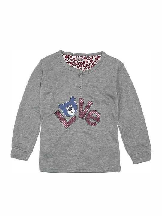 Ustyle Kids' Pajamas Winter Cotton Gray Love