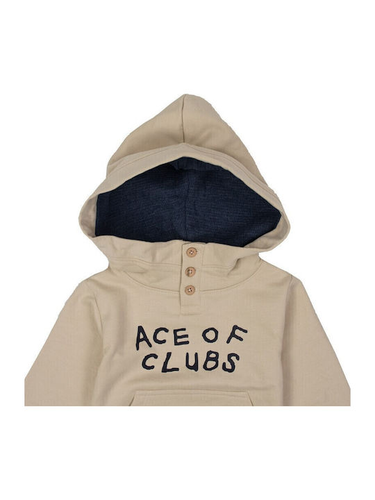 Kids Sweatshirt with Hood and Pockets Beige