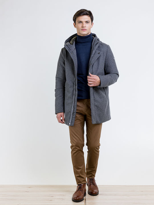 Yes Zee Men's Half Coat Grey.