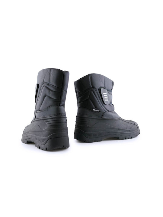 Love4shoes Non-Slip Work Wellies with Fur Black