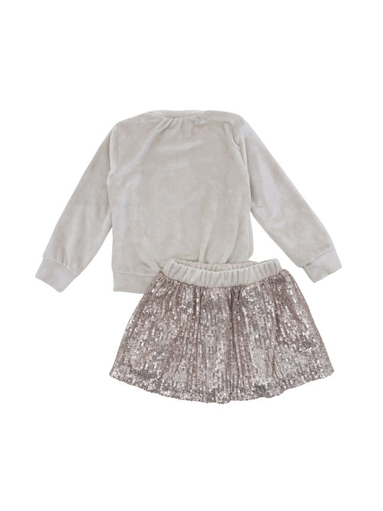 Babylon Kids Set with Skirt Winter 2pcs Beige Gold