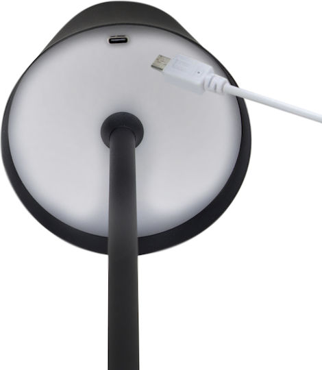 Megapap Melvin Metall Tischlampe LED mit Schwarz Schirm und Basis