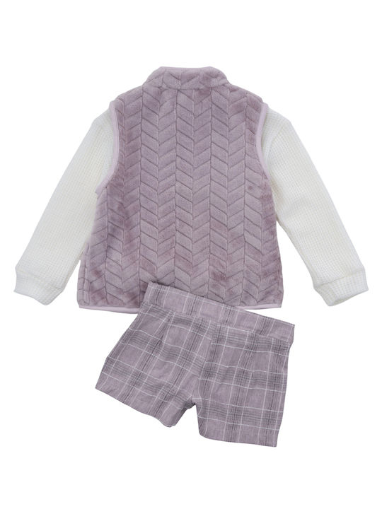 Babylon Kids Set with Shorts & Jacket Winter 3pcs Pink