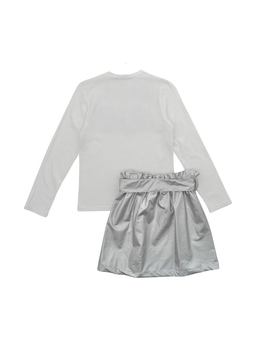 Babylon Kids Set with Skirt Winter 2pcs White