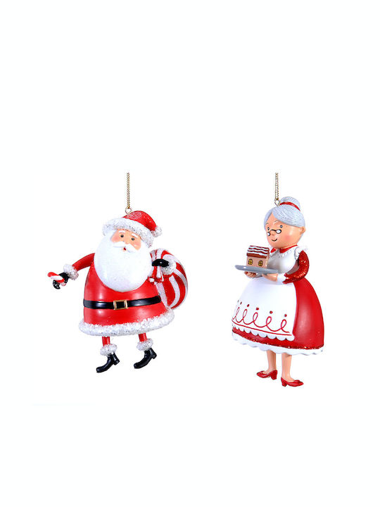 Saint Hanging Santa Claus Ornament Polyresin Red