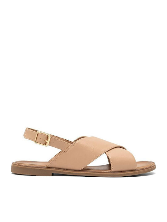 Flache Sandalen für Damen in Beige Farbe