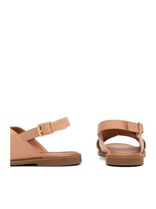 Flache Sandalen für Damen in Beige Farbe