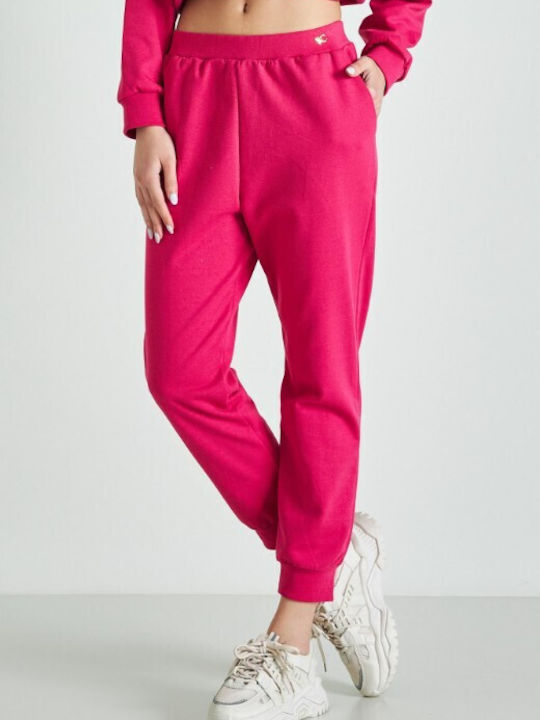 Cento Fashion Women's Jogger Sweatpants Fuchsia