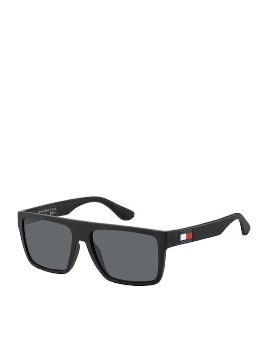 Tommy Hilfiger Unisex Ochelari De Soare Cu Ramă Neagră Din Plastic Și Lentile Gri