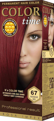 Rosa Impex Color Time Set Hair Dye 67 Intensive Red 100ml