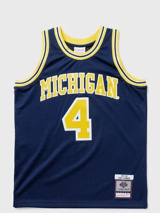 NCAA Michigan Chris Webber Ανδρική Φανέλα Εμφάνισης Μπάσκετ