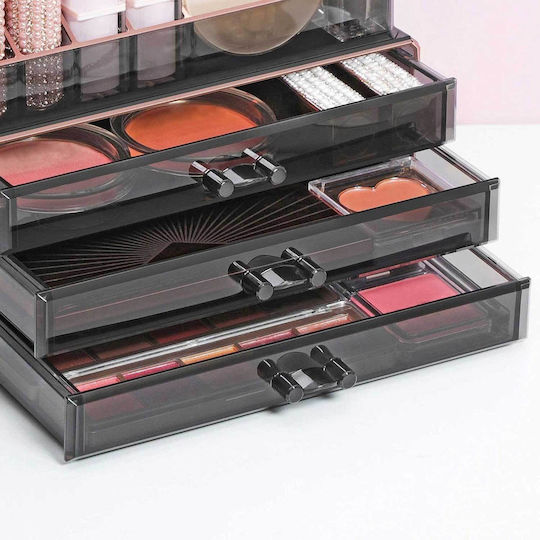 Songmics Kosmetikorganisator Mit 3 Schubladen Schwarz 24x18.5x13.5cm
