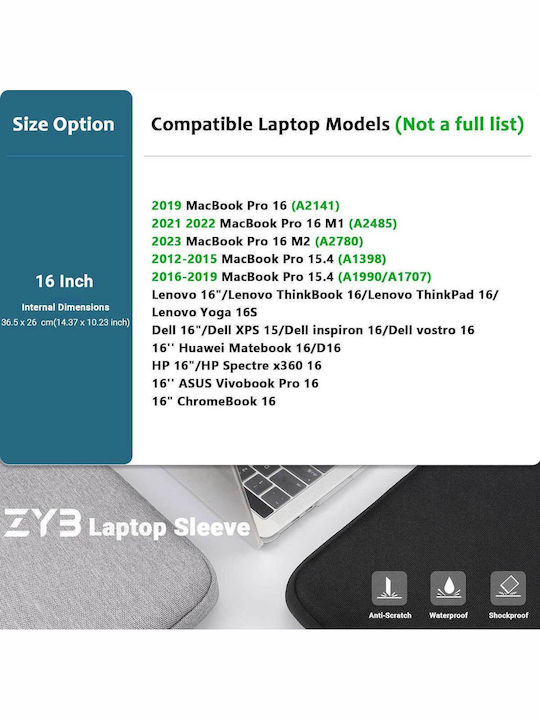 ZYB Laptop-Hülle 16" Gray 1000-42210085