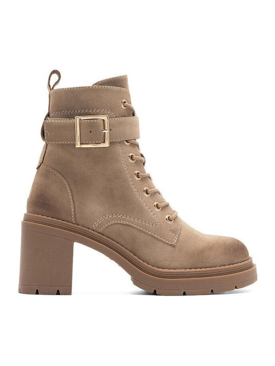 Damen Chelsea Stiefeletten Beige
