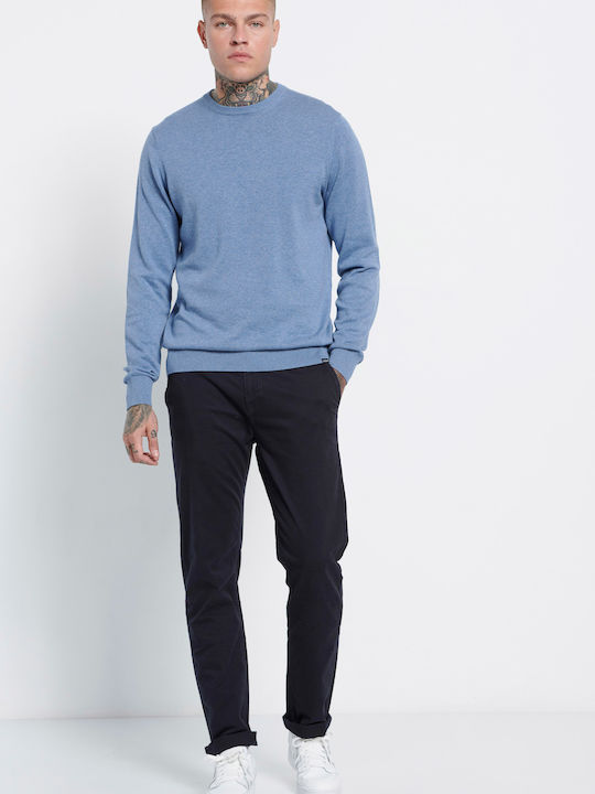 Garage Fifty5 Men's Long Sleeve Sweater Stone Blue Mel