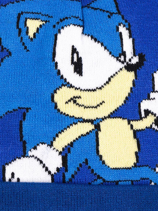 Sonic Kinder Beanie Gestrickt Blau