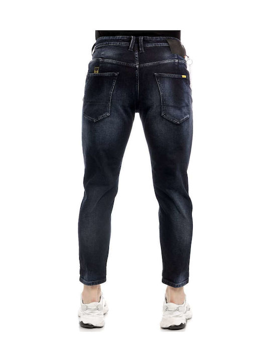 Ανδρικό Παντελόνι Τζιν Ελαστικό με Slim Baggy Εφαρμογή Μπλε