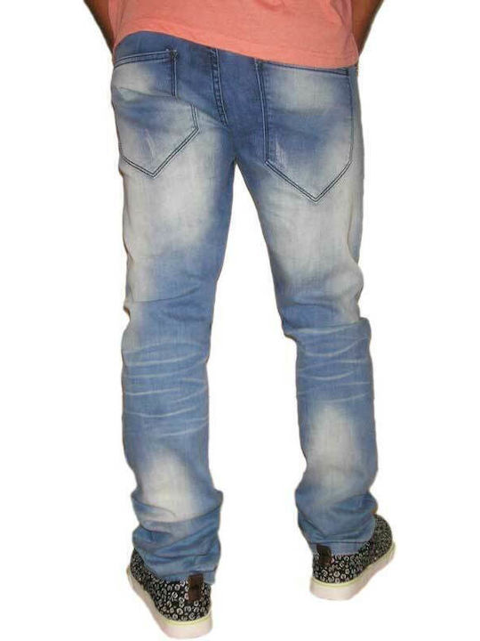 Ανδρικό Παντελόνι Τζιν με Skinny Εφαρμογή Μπλε