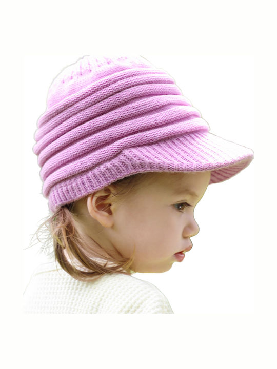 Kids Beanie Knitted Purple
