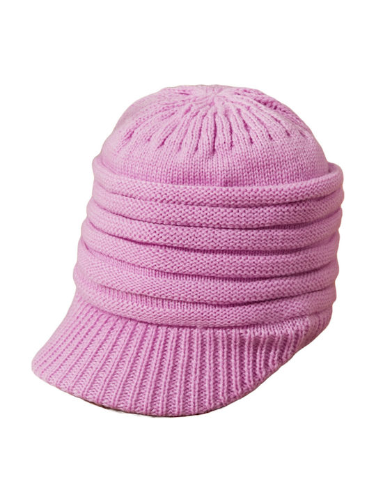 Kids Beanie Knitted Purple