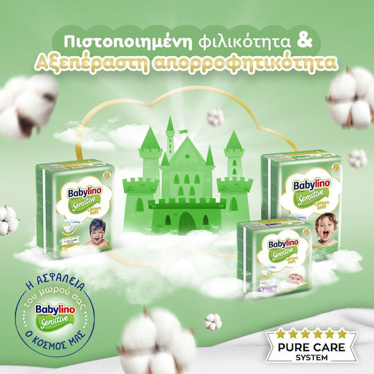 Babylino Tape Diapers Sensitive Cotton Soft No. 4+ for 10-15kg 76pcs
