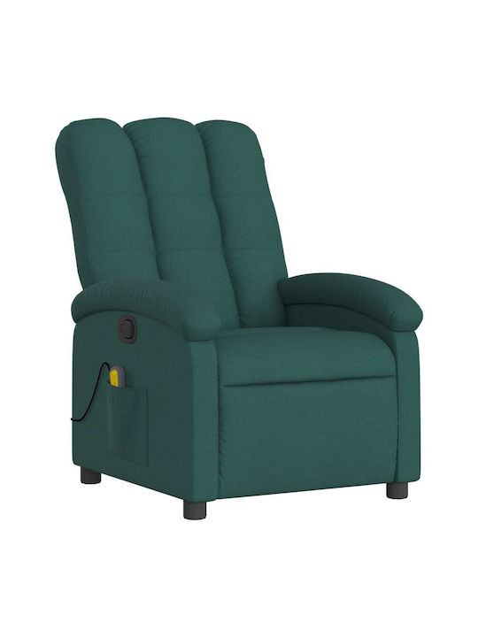 Πολυθρόνα Relax Massage με Υποπόδιο Σκούρο Πράσινο 70x93x101cm