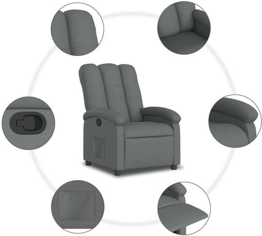 Relaxsessel mit Fußhocker Dark Grey 70x93x101cm