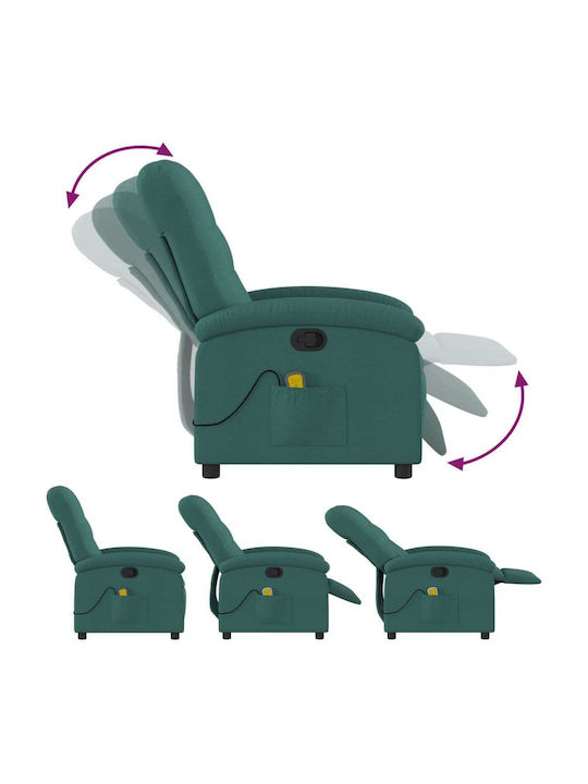 Πολυθρόνα Relax Massage με Υποπόδιο Σκούρο Πράσινο 70x93x101cm