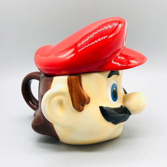 Cană Ceramică cu Capac Bej 400ml