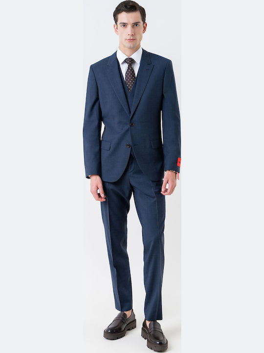 Boss Henry Getlin Men's Winter Suit with Vest Blue Boss Henry Getlin Men's Winter Suit with Vest Blue