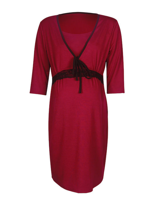 Queen Mother Nightgown Maternity & Nursing Red
