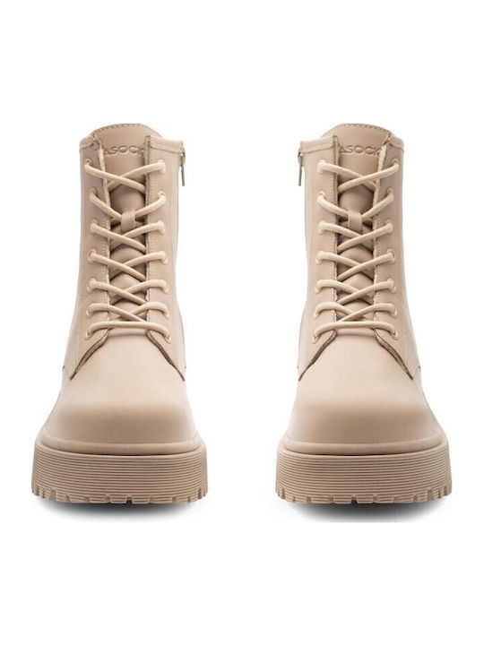 Damen Chelsea Stiefeletten Beige
